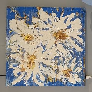 Pour Paint Daisy Art 32x31